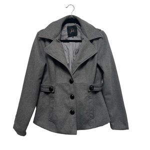 JACK | Gray Button Front Peacoat Jacket Size Small